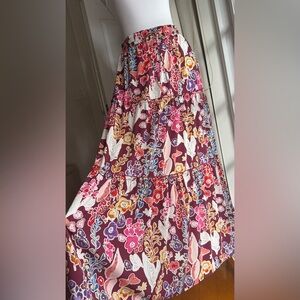 Floral Multicolor Maxi Skirt medium nwot